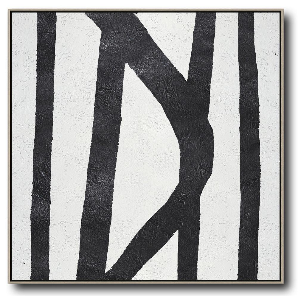 Minimal Black and White Painting #MN38A